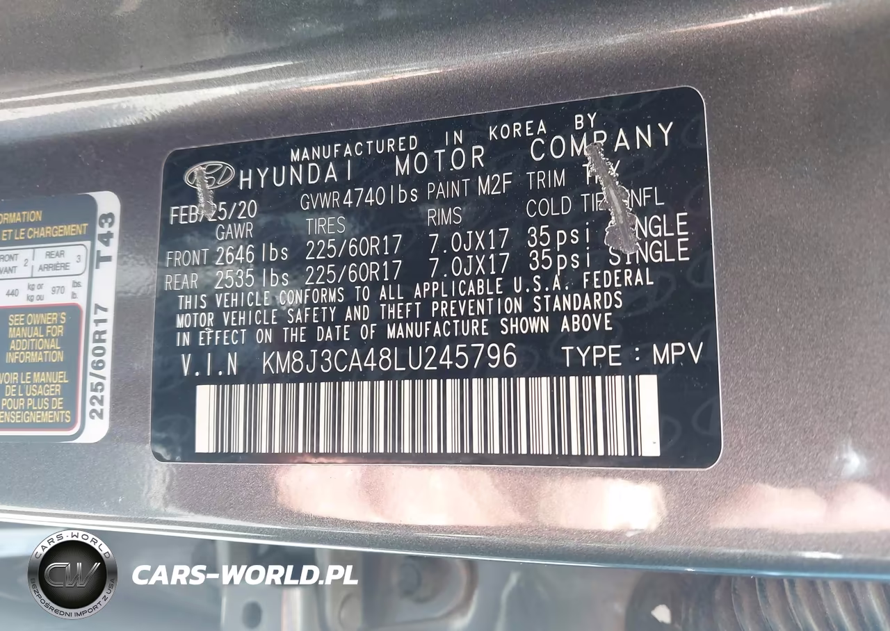 2020 Hyundai Tucson Value VIN:KM8J3CA48LU245796 - 9