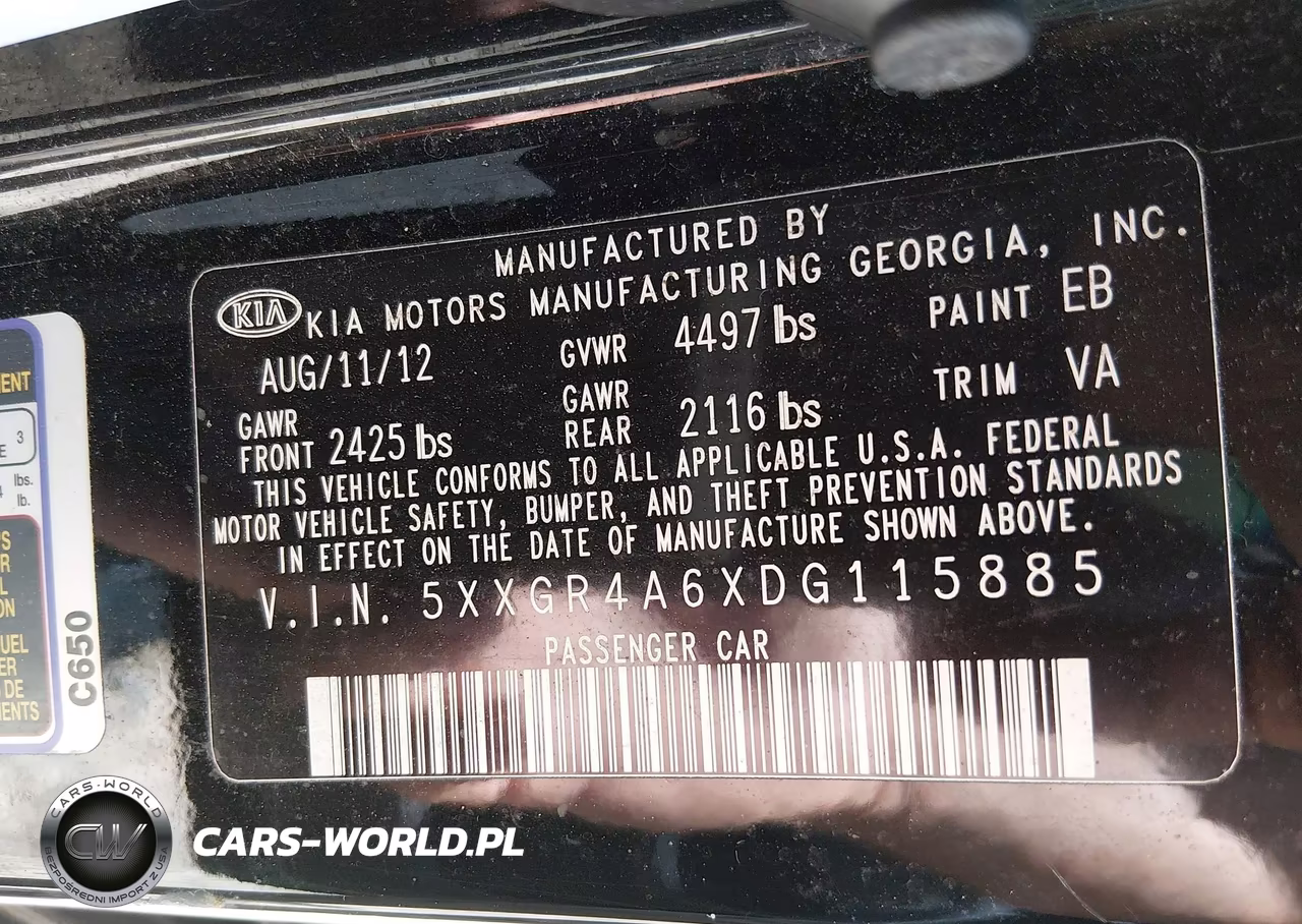 2013 Kia Optima Sx VIN:5XXGR4A6XDG115885 - 9