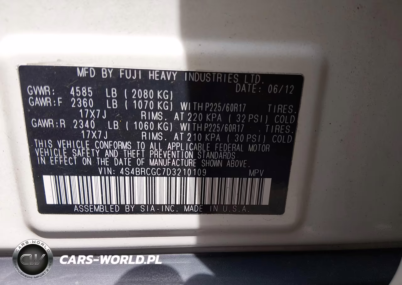 2013 Subaru Outback 2.5I Premium VIN:4S4BRCGC7D3210109 - 9