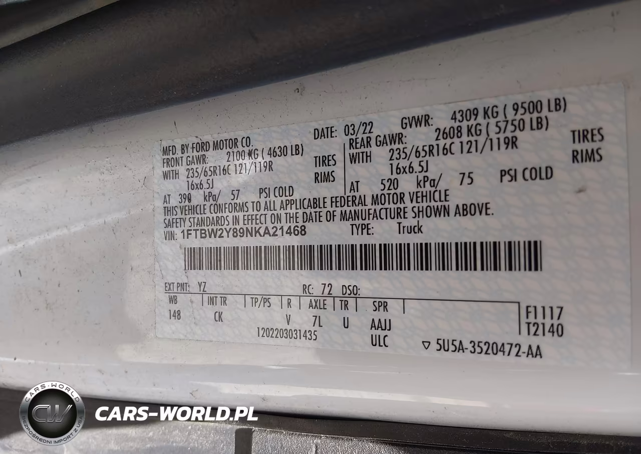 2022 Ford Transit-350 VIN:1FTBW2Y89NKA21468 - 9