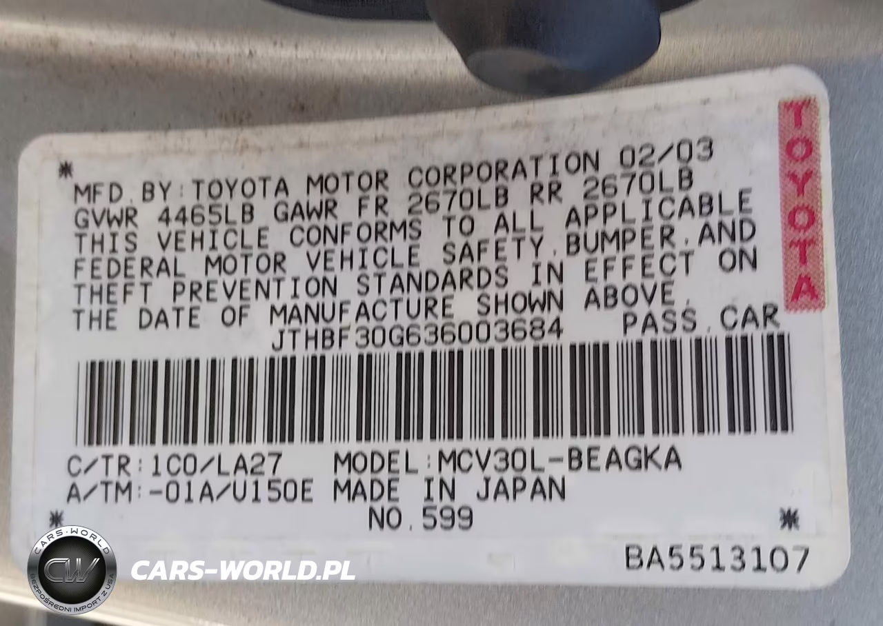 2003 Lexus Es 300 VIN:JTHBF30G636003684 - 9