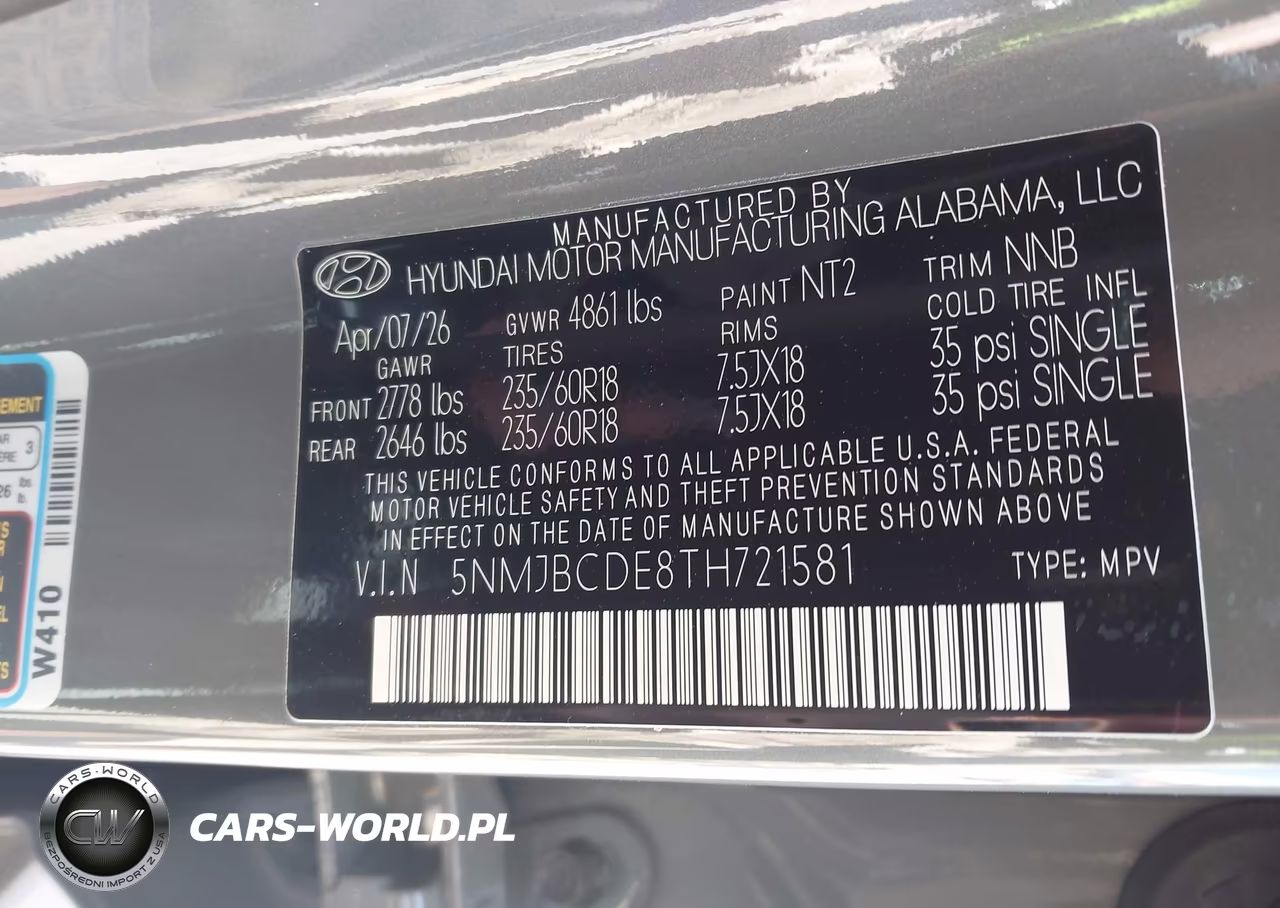2026 Hyundai Tucson Sel VIN:5NMJBCDE8TH721581 - 9