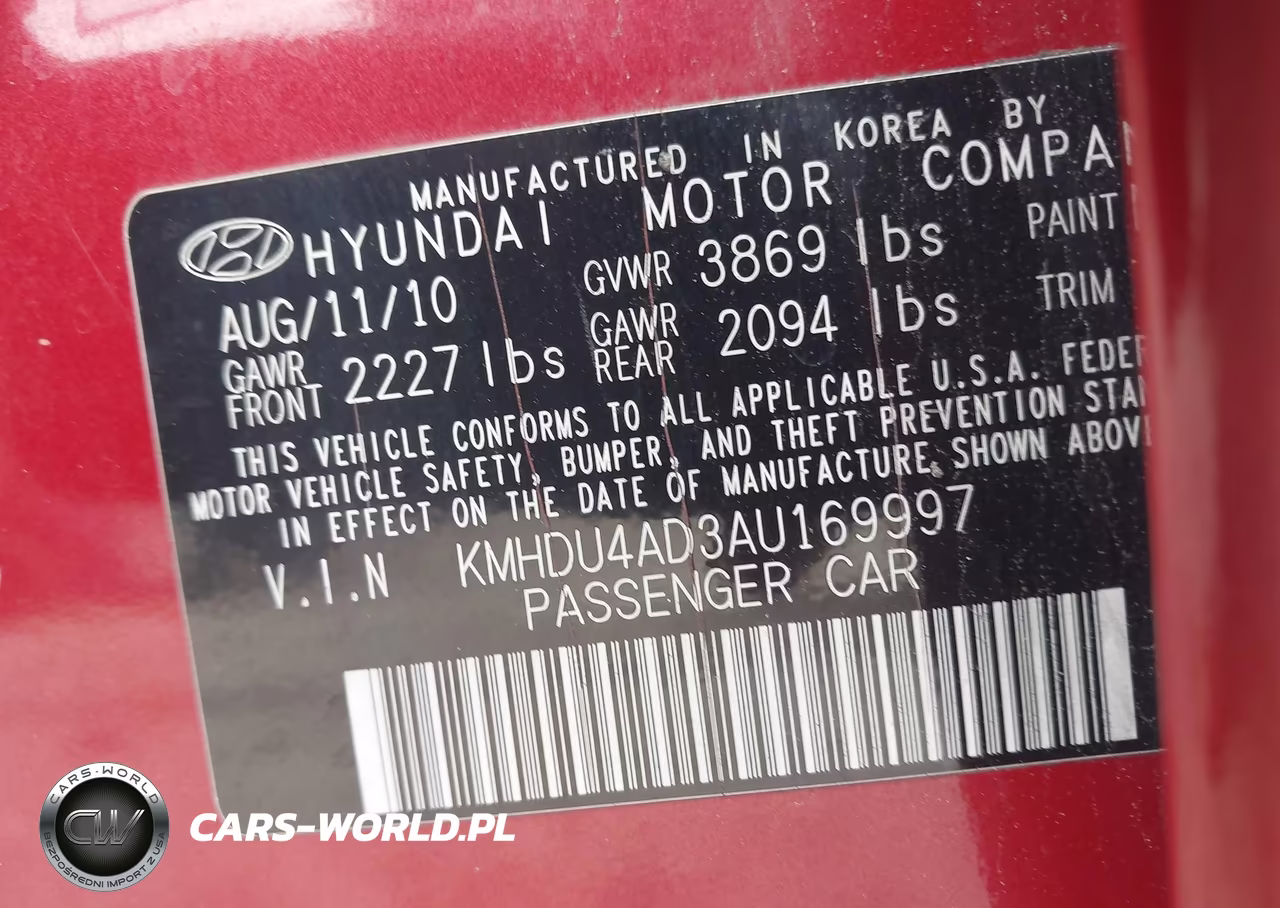 2010 Hyundai Elantra Gls VIN:KMHDU4AD3AU169997 - 9