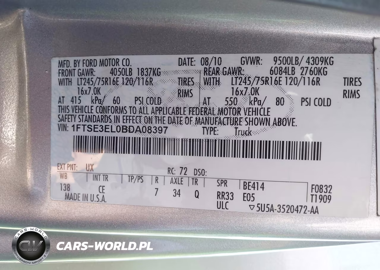 2011 Ford E-350 Super Duty Commercial VIN:1FTSE3EL0BDA08397 - 9