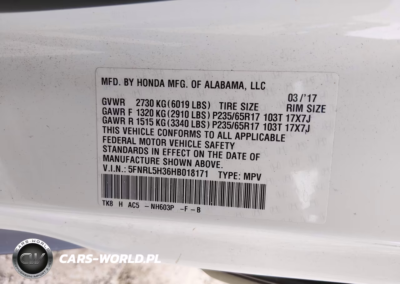 2017 Honda Odyssey Se VIN:5FNRL5H36HB018171 - 9