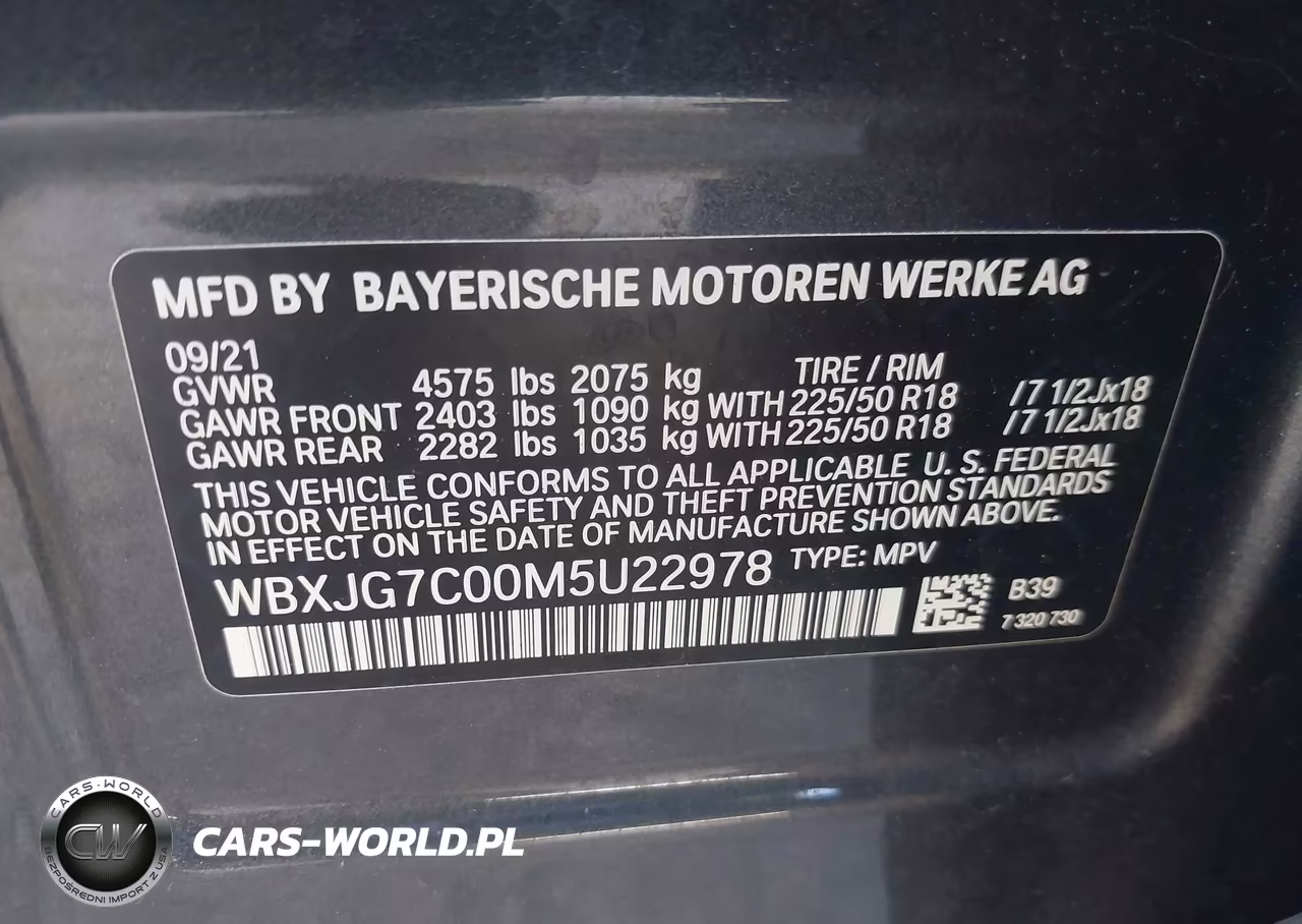 2021 BMW X1 Sdrive28I VIN:WBXJG7C00M5U22978 - 9