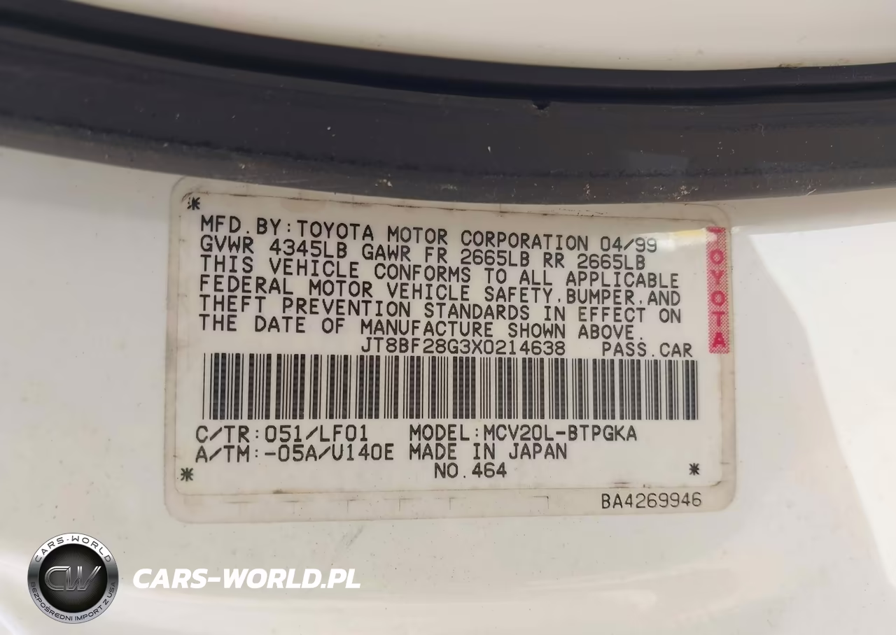 1999 Lexus Es 300 VIN:JT8BF28G3X0214638 - 9