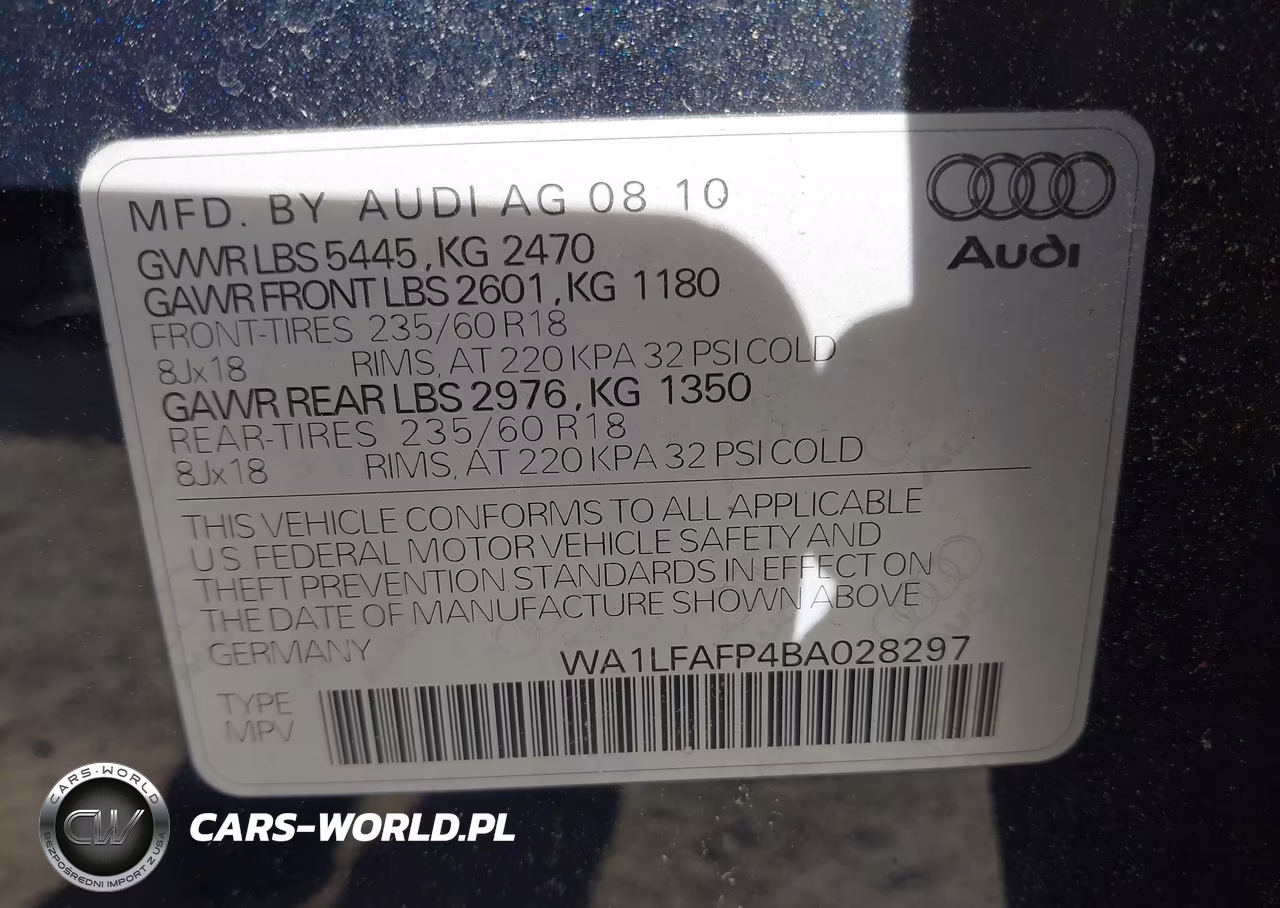 2011 Audi Q5 2.0T Premium VIN:WA1LFAFP4BA028297 - 9