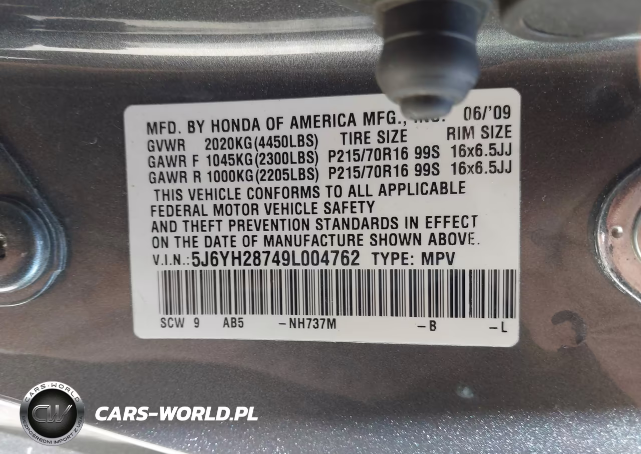 2009 Honda Element Ex VIN:5J6YH28749L004762 - 9