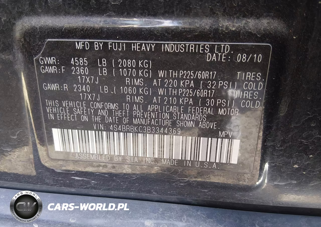 2011 Subaru Outback 2.5I Limited VIN:4S4BRBKC3B3344369 - 9