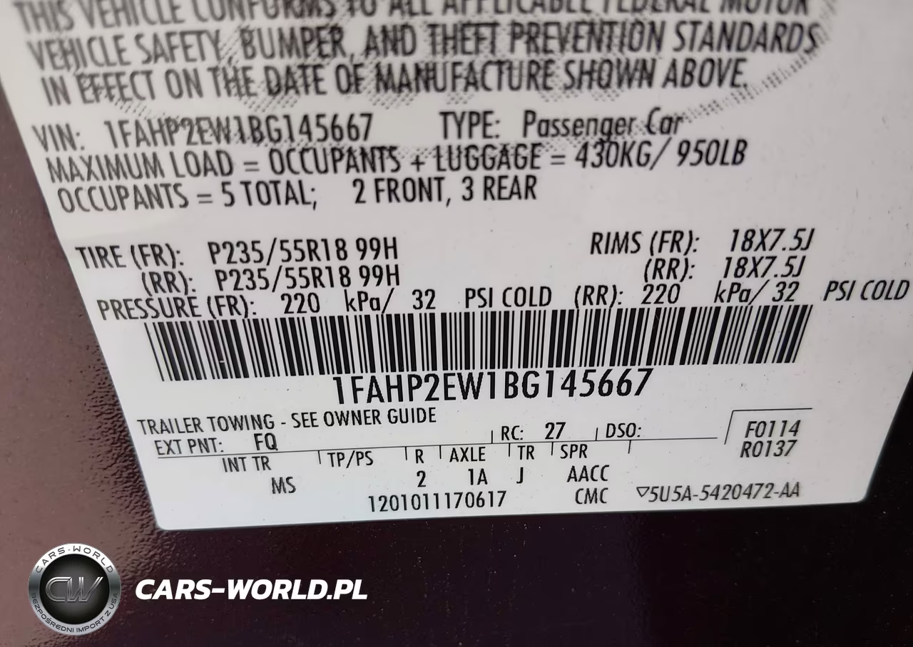2011 Ford Taurus Sel VIN:1FAHP2EW1BG145667 - 9