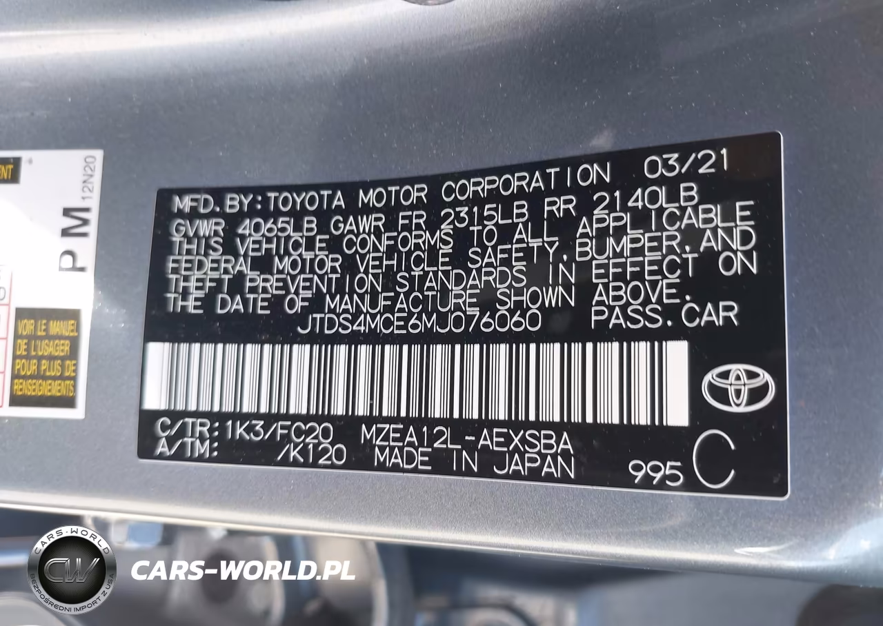 2021 Toyota Corolla Se VIN:JTDS4MCE6MJ076060 - 9