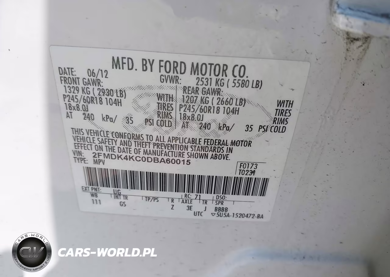 2013 Ford Edge Limited VIN:2FMDK4KC0DBA60015 - 9