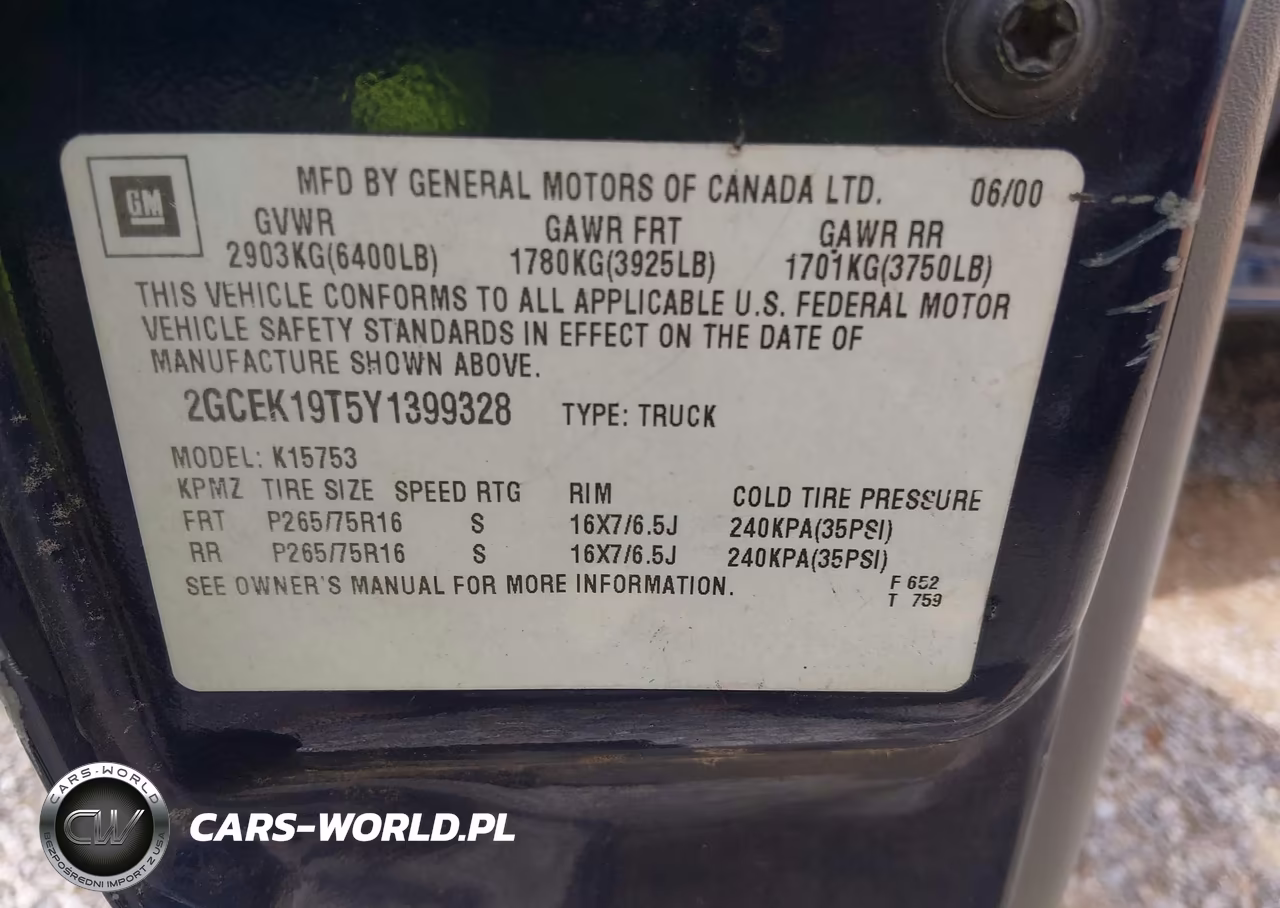 2000 Chevrolet Silverado 1500 Lt VIN:2GCEK19T5Y1399328 - 9