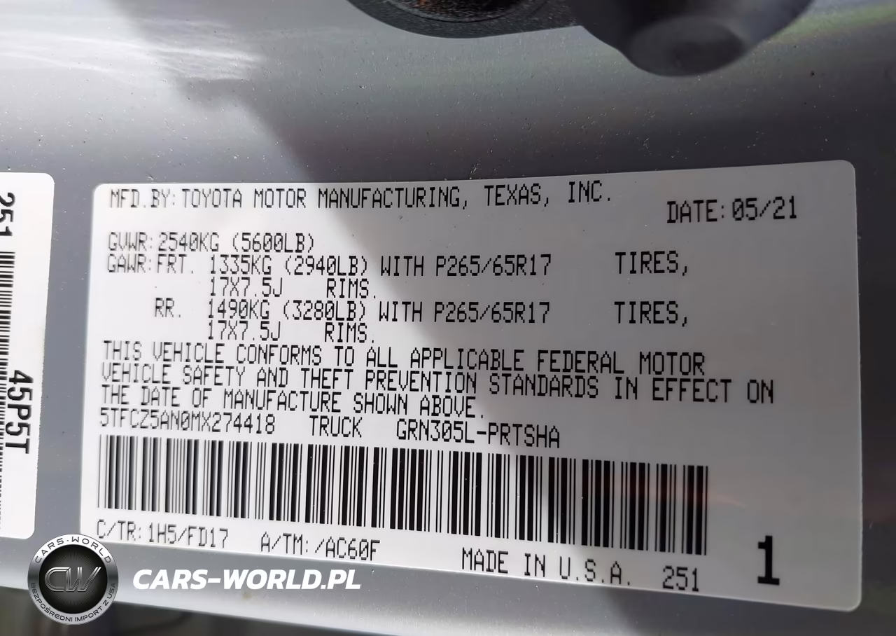 2021 Toyota Tacoma Trd Sport VIN:5TFCZ5AN0MX274418 - 9