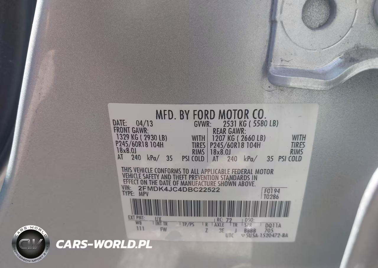 2013 Ford Edge Sel VIN:2FMDK4JC4DBC22522 - 9
