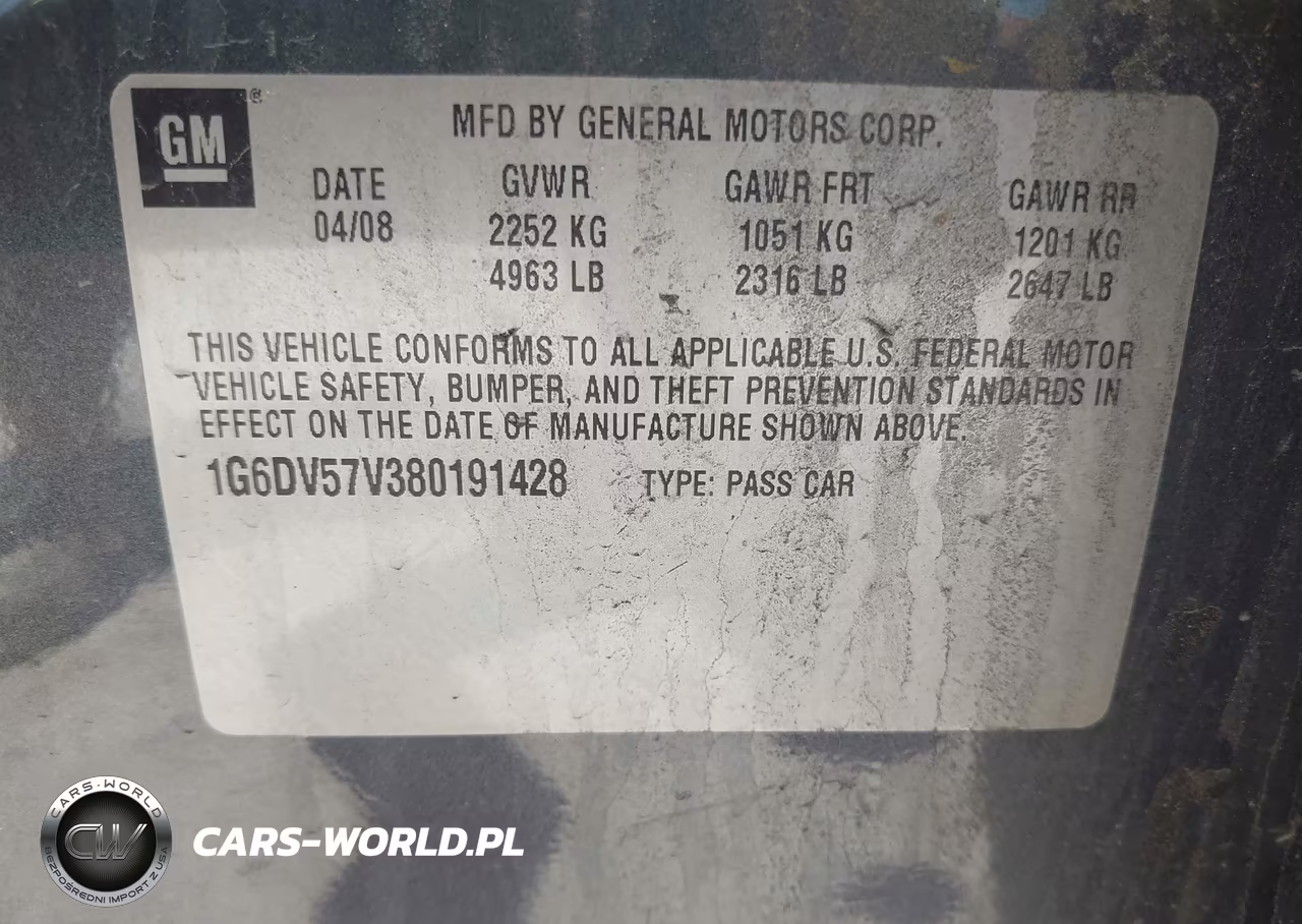 2008 Cadillac Cts Standard VIN:1G6DV57V380191428 - 9