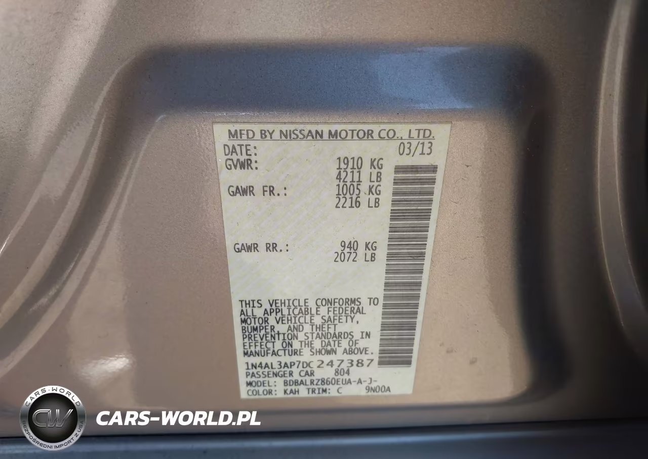 2013 Nissan Altima 2.5 S VIN:1N4AL3AP7DC247387 - 9