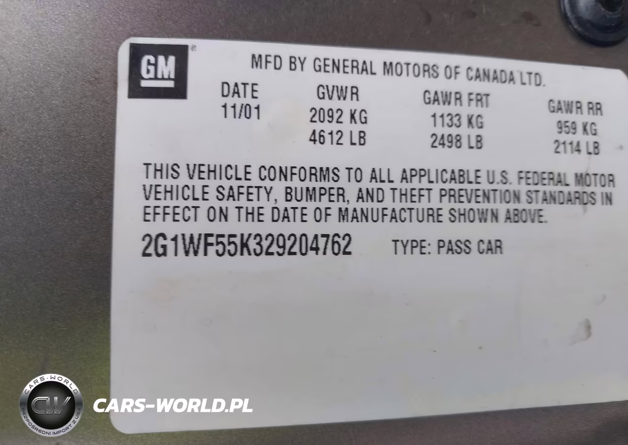 2002 Chevrolet Impala VIN:2G1WF55K329204762 - 9