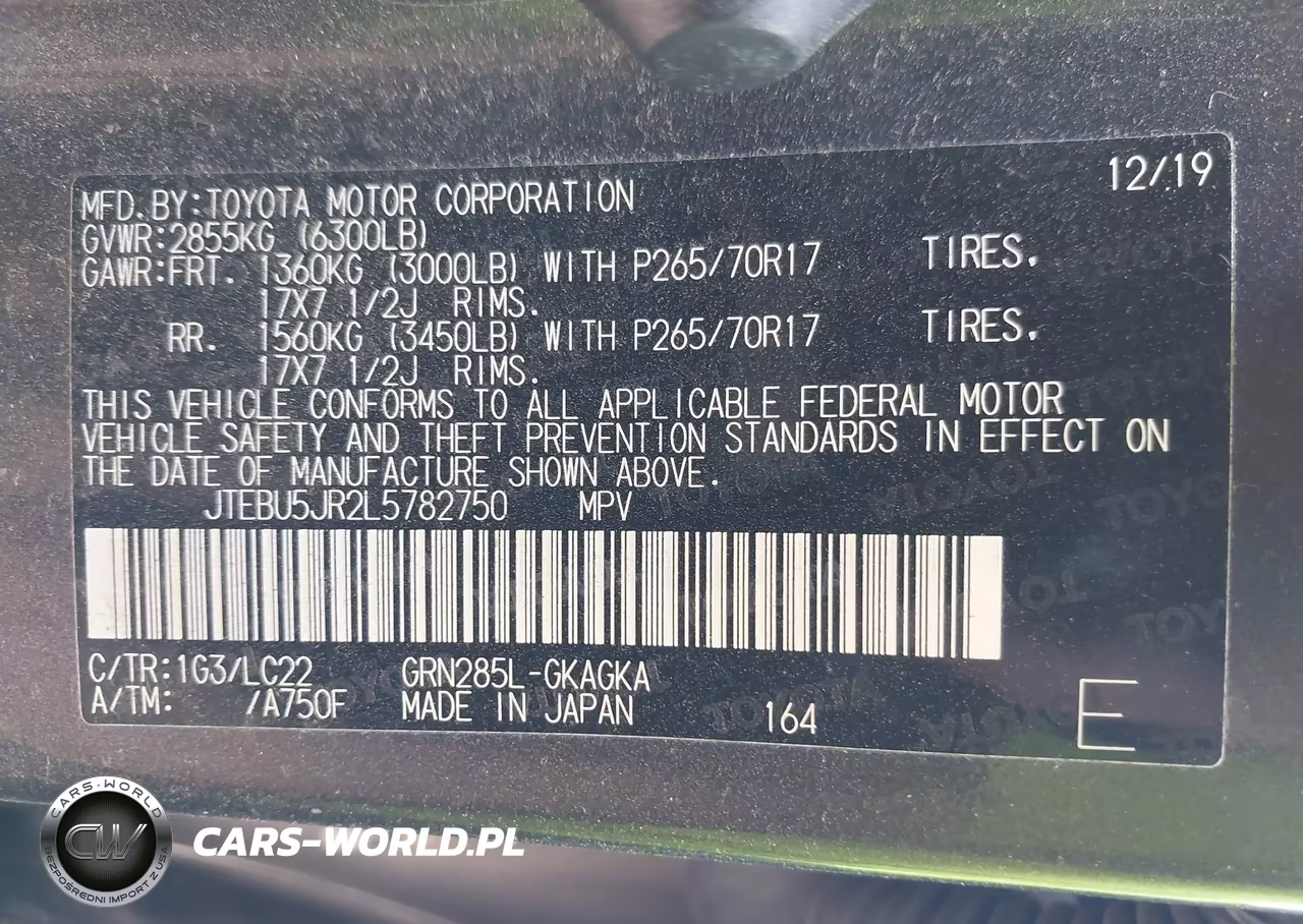 2020 Toyota 4Runner Trd Off Road Premium VIN:JTEBU5JR2L5782750 - 9