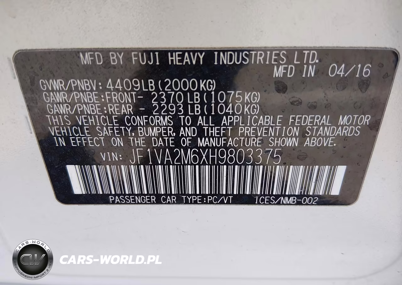 2017 Subaru Wrx Sti VIN:JF1VA2M6XH9803375 - 9