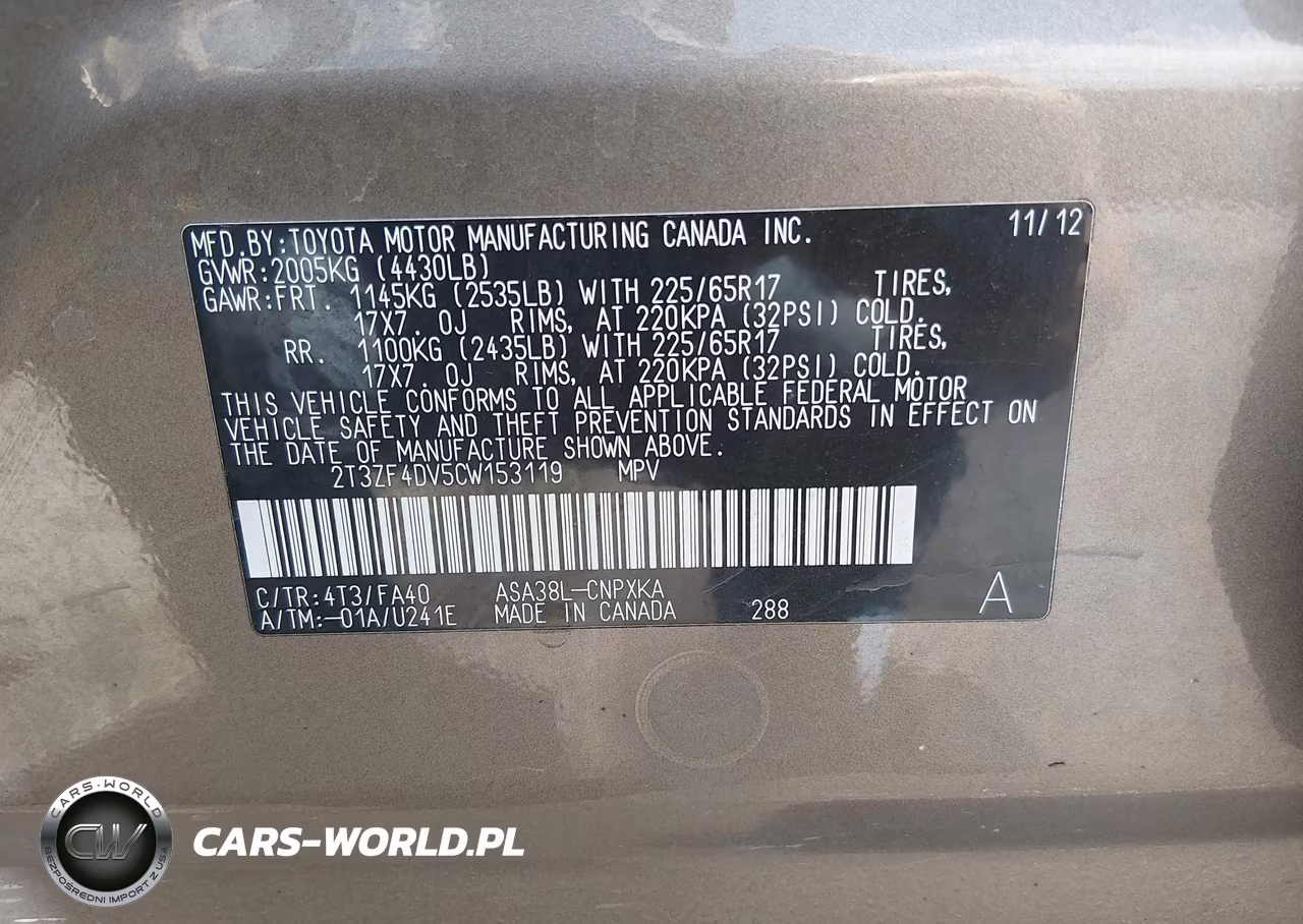 2012 Toyota Rav4 VIN:2T3ZF4DV5CW153119 - 9