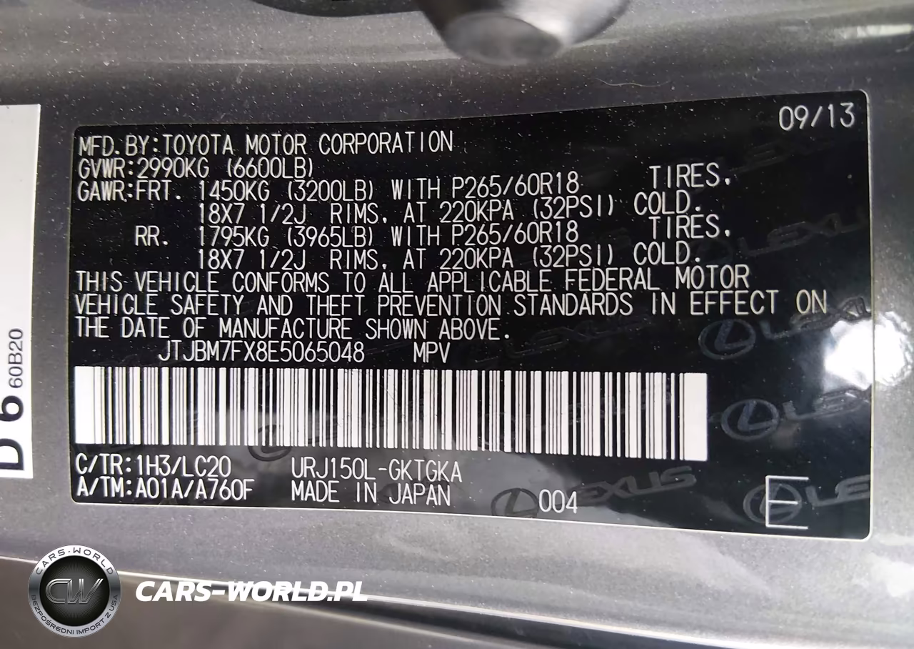 2014 Lexus Gx 460 VIN:JTJBM7FX8E5065048 - 9