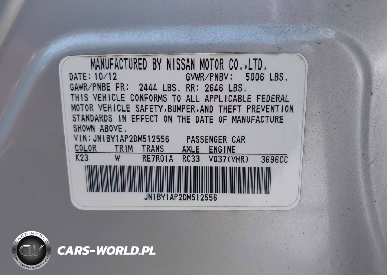 2013 Infiniti M37 VIN:JN1BY1AP2DM512556 - 9
