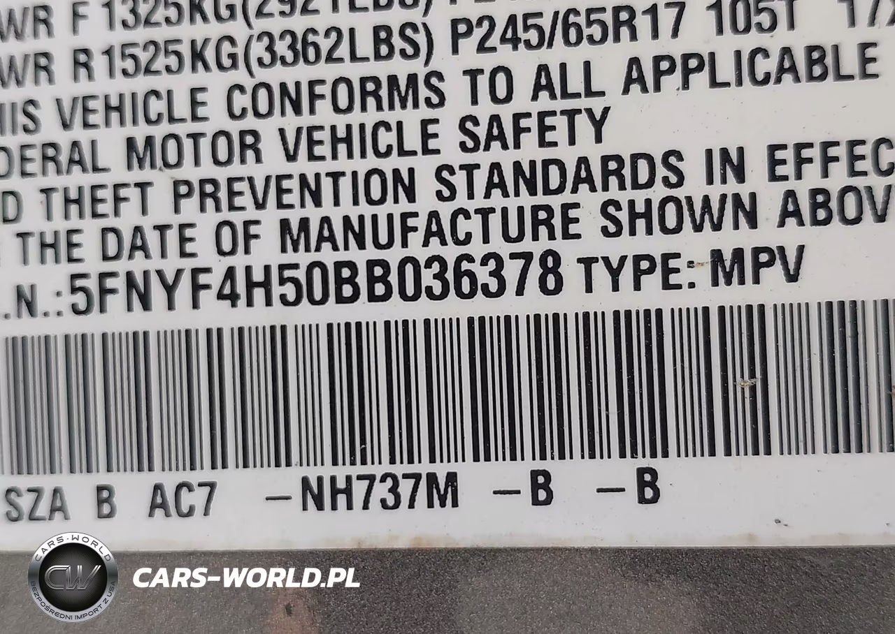 2011 Honda Pilot Ex-L VIN:5FNYF4H50BB036378 - 9