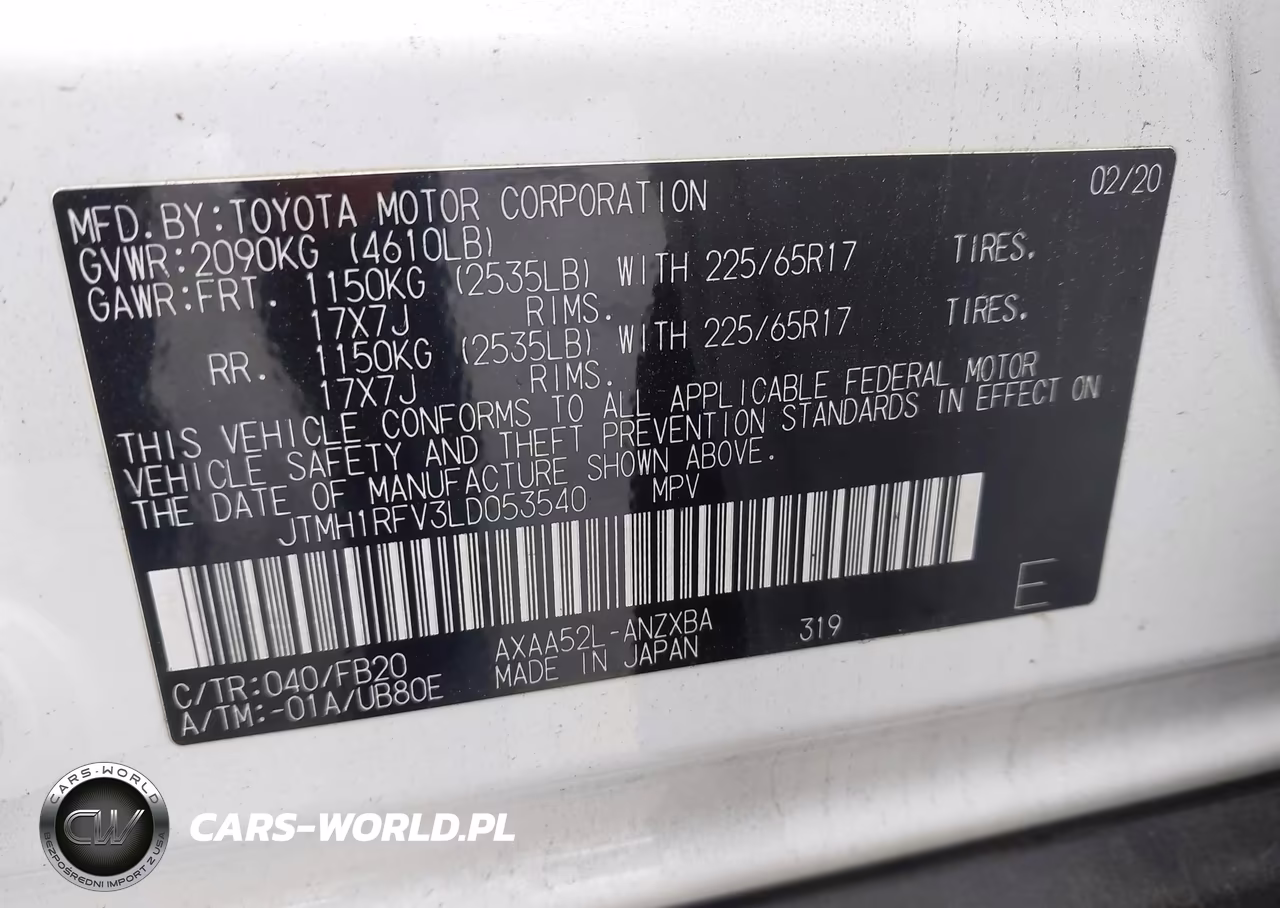 2020 Toyota Rav4 Le VIN:JTMH1RFV3LD053540 - 9