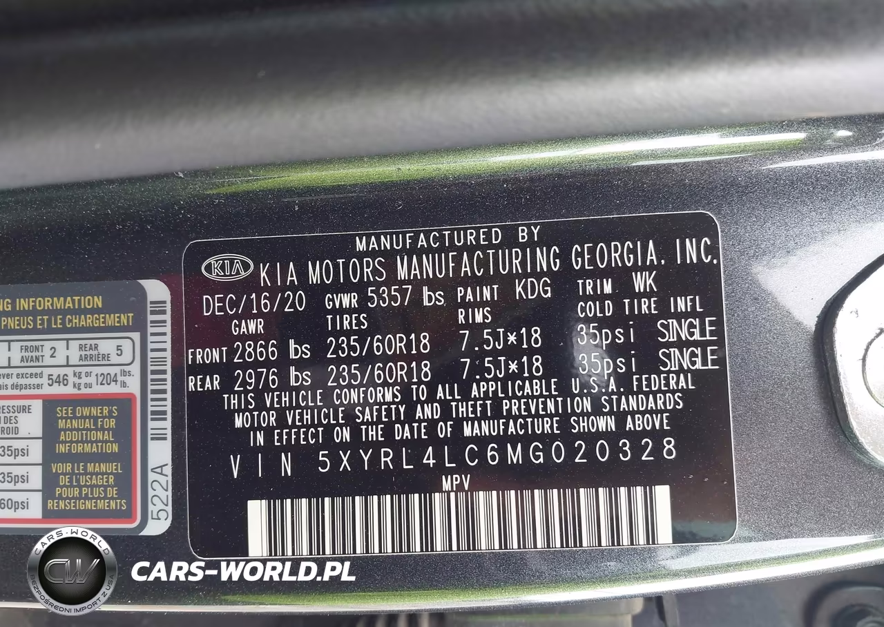 2021 Kia Sorento S VIN:5XYRL4LC6MG020328 - 9