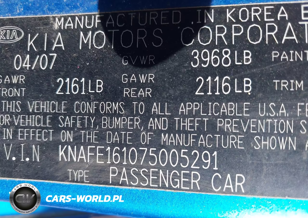 2007 Kia Spectra5 Sx VIN:KNAFE161075005291 - 9