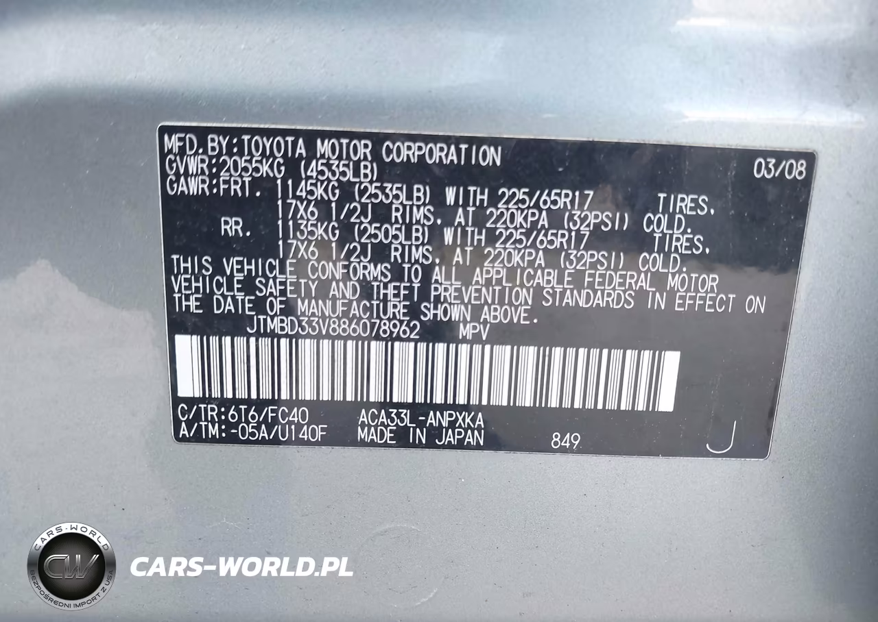 2008 Toyota Rav4 VIN:JTMBD33V886078962 - 9