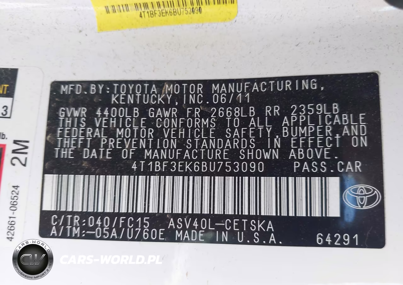 2011 Toyota Camry Se VIN:4T1BF3EK6BU753090 - 9