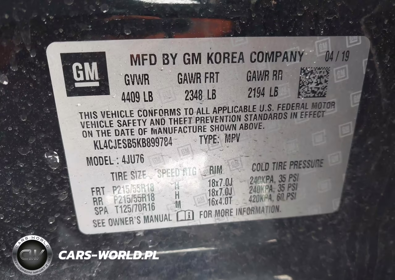 2019 Buick Encore Awd Preferred VIN:KL4CJESB5KB899784 - 9
