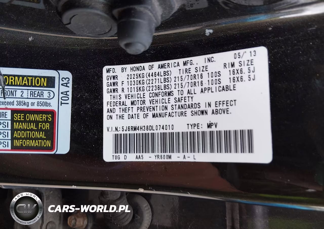 2013 Honda Cr-V Lx VIN:5J6RM4H38DL074010 - 9