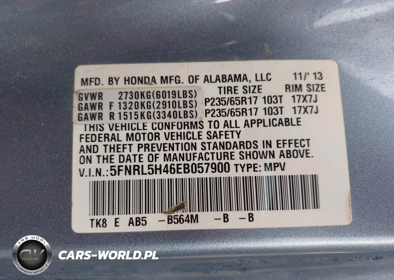 2014 Honda Odyssey Ex VIN:5FNRL5H46EB057900 - 9