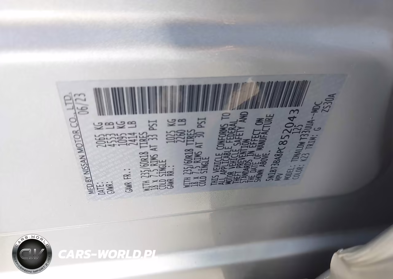 2023 Nissan Rogue Sv Fwd VIN:5N1BT3BA8PC852043 - 9