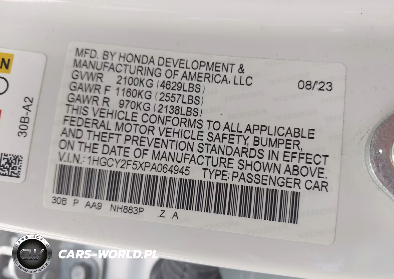 2023 Honda Accord Hybrid Sport VIN:1HGCY2F5XPA064945 - 9