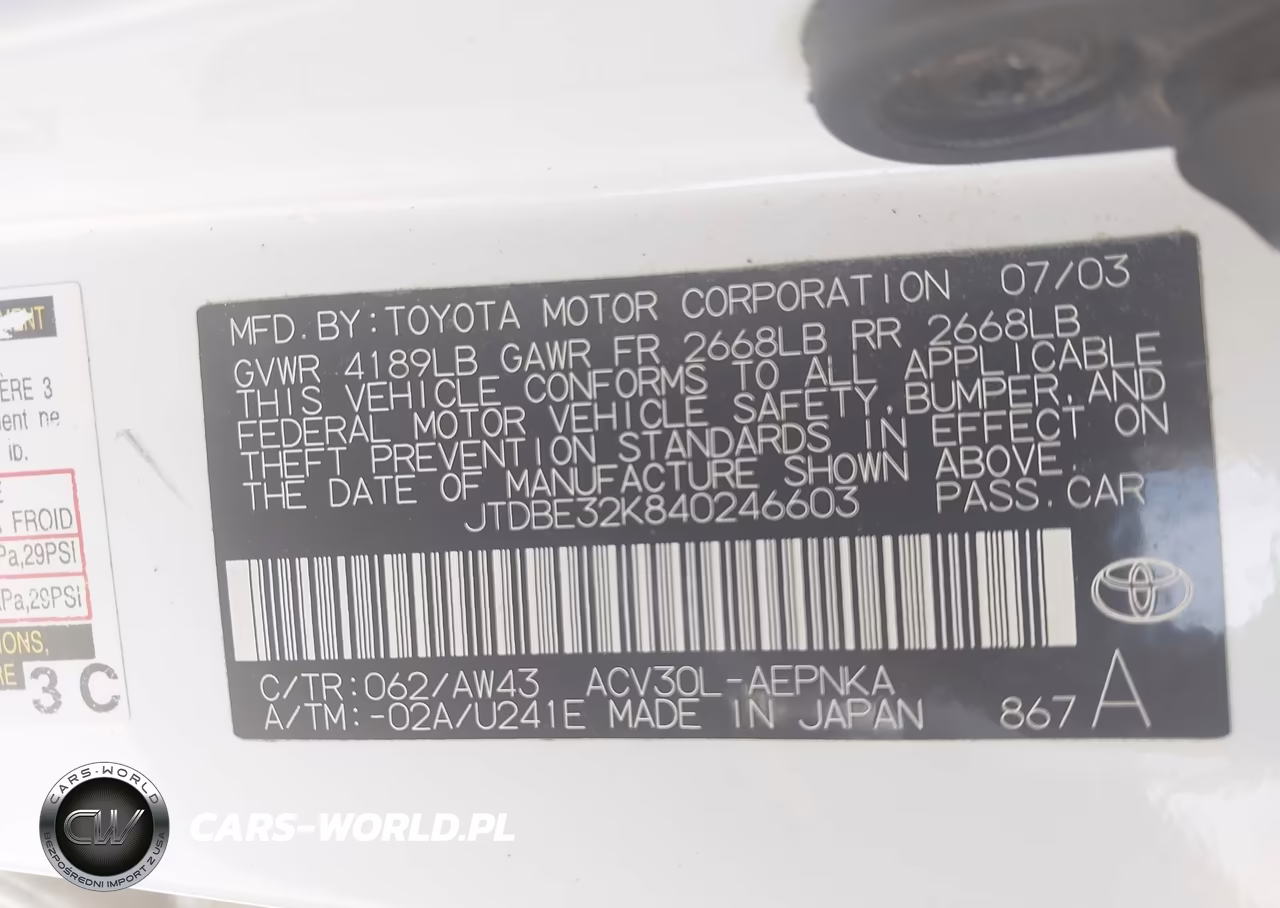 2004 Toyota Camry Le VIN:JTDBE32K840246603 - 9
