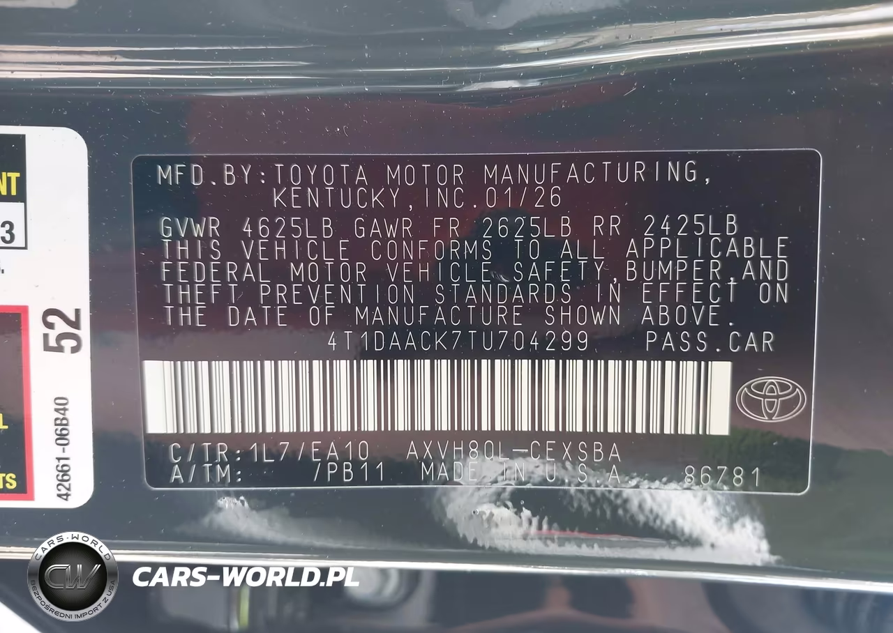 2026 Toyota Camry Se VIN:4T1DAACK7TU704299 - 9