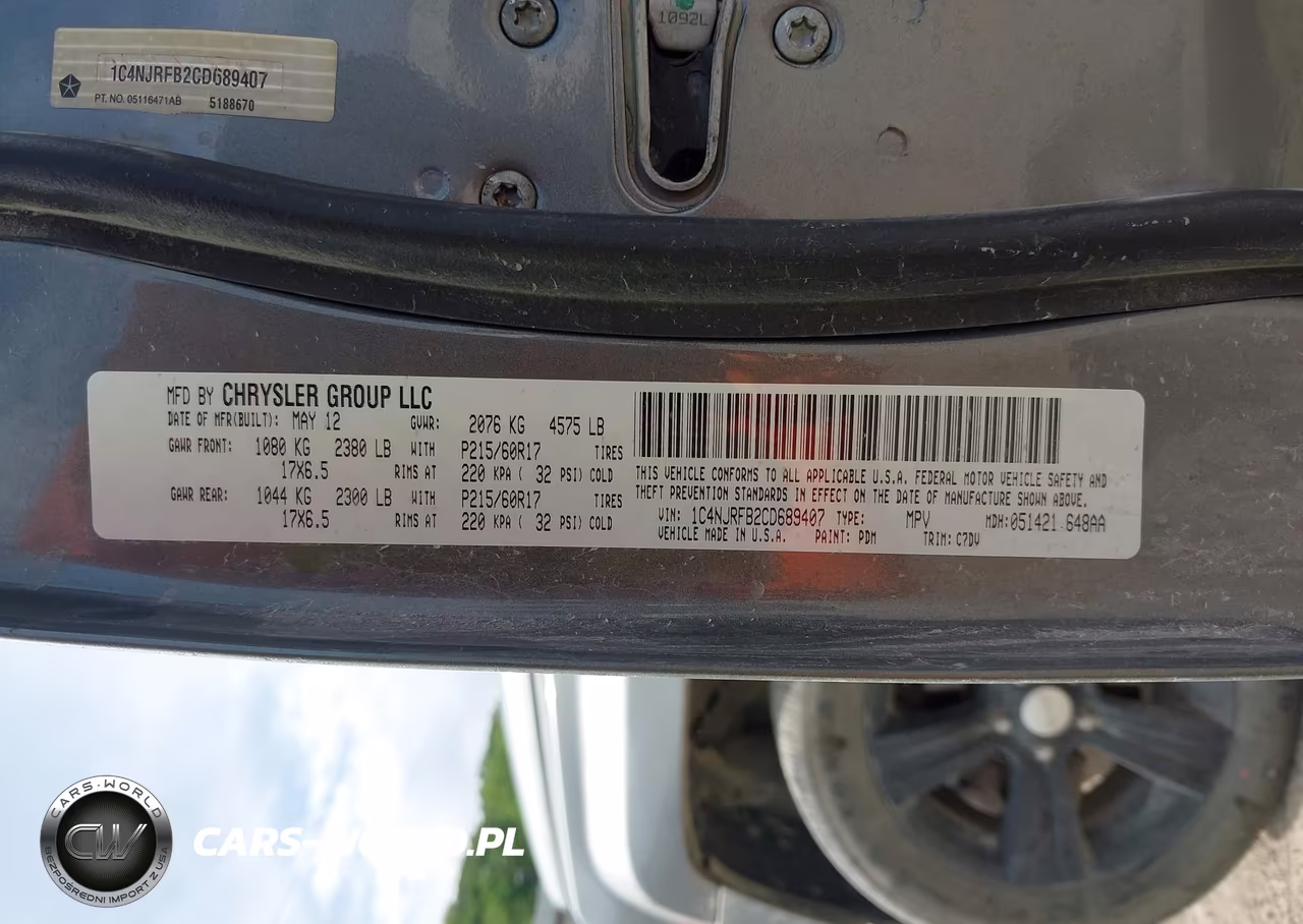 2012 Jeep Patriot Latitude VIN:1C4NJRFB2CD689407 - 9