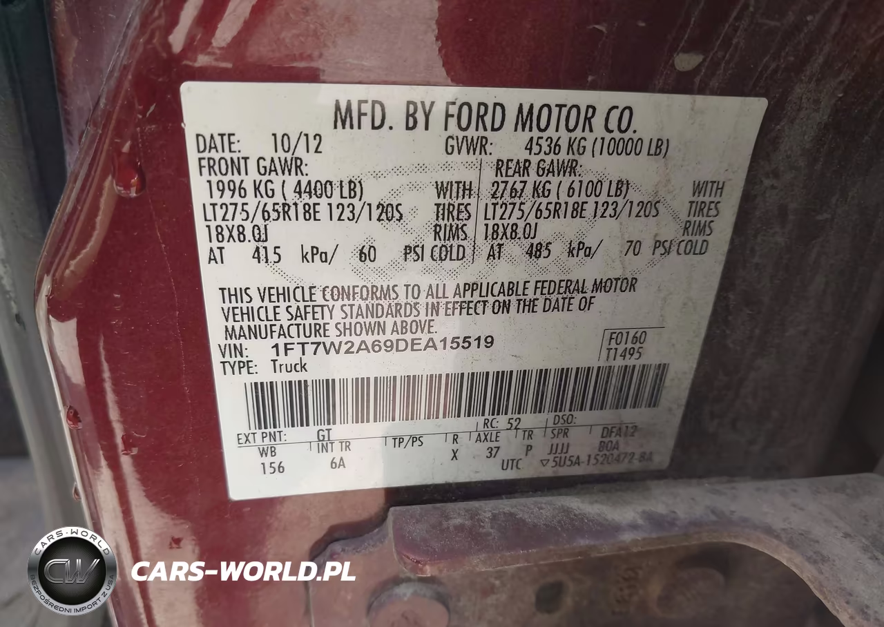 2013 Ford F-250 Lariat VIN:1FT7W2A69DEA15519 - 9
