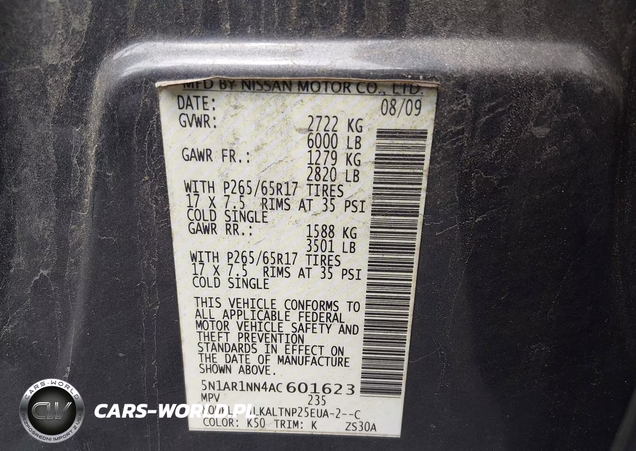 2010 Nissan Pathfinder Se VIN:5N1AR1NN4AC601623 - 9