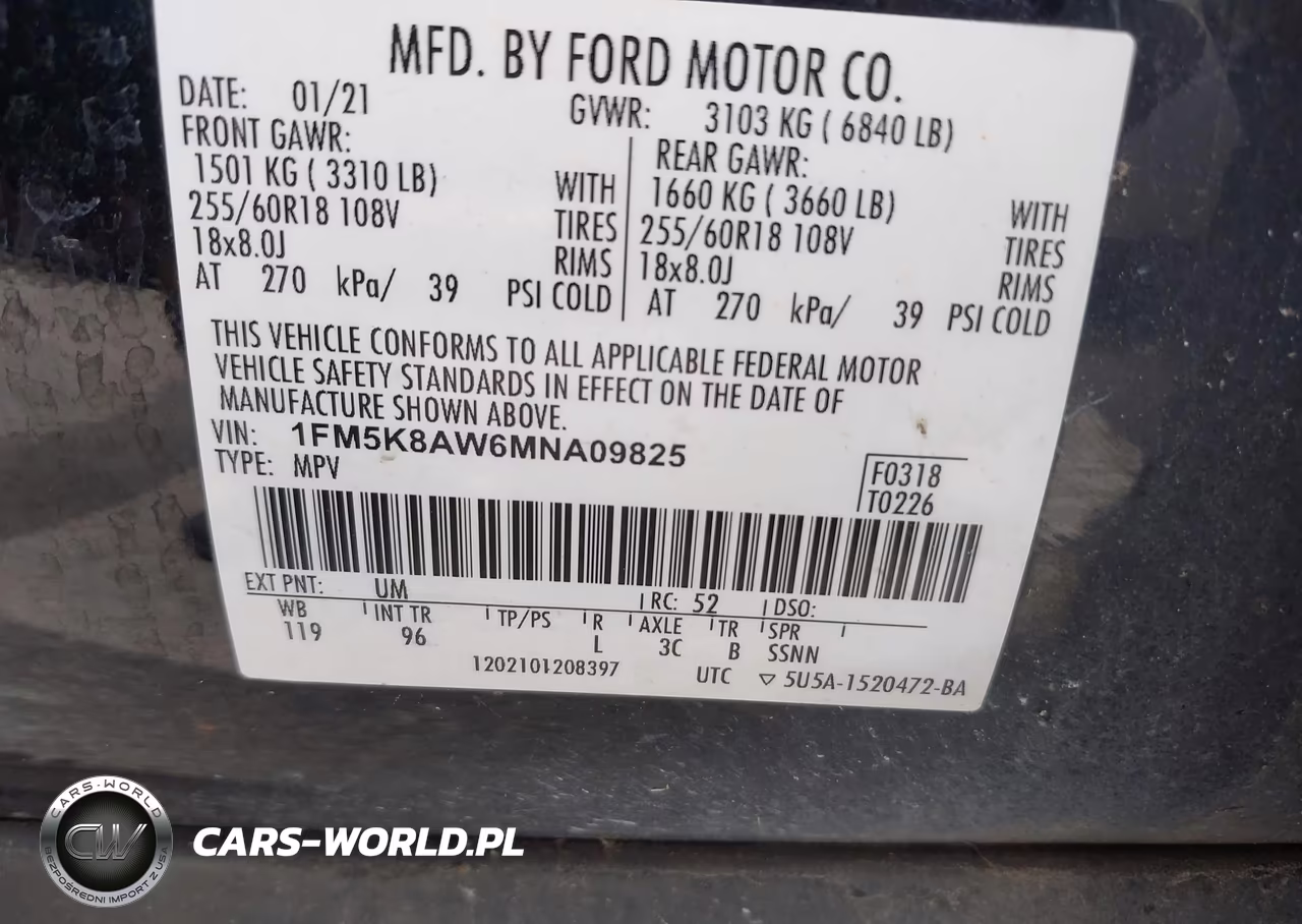 2021 Ford Police Interceptor Utility VIN:1FM5K8AW6MNA09825 - 9
