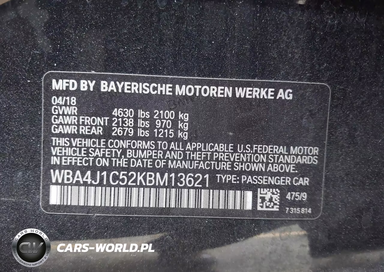 2019 BMW 430I Gran Coupe VIN:WBA4J1C52KBM13621 - 9