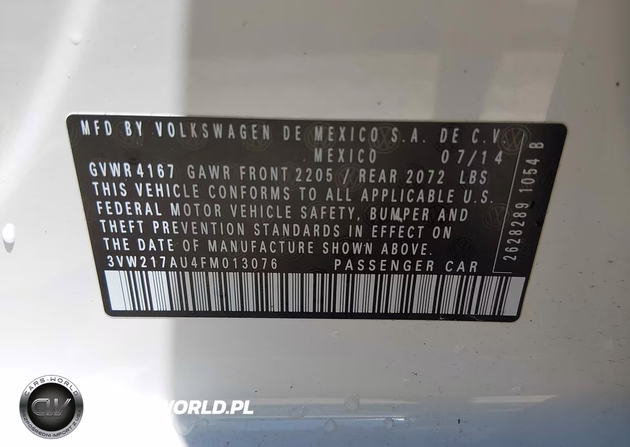 2015 Volkswagen Golf Tsi S 4-Door VIN:3VW217AU4FM013076 - 9