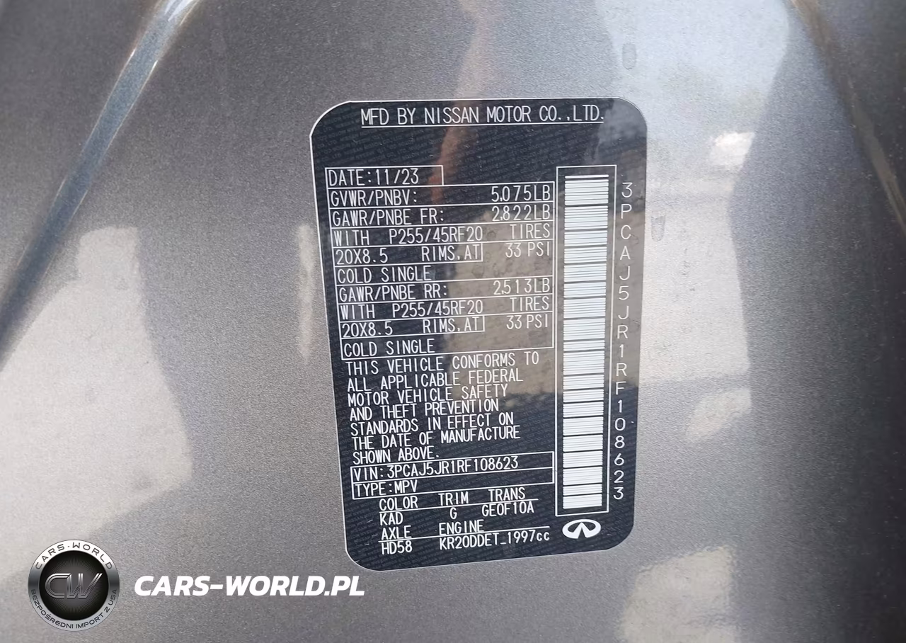 2024 Infiniti Qx55 Luxe Awd VIN:3PCAJ5JR1RF108623 - 9