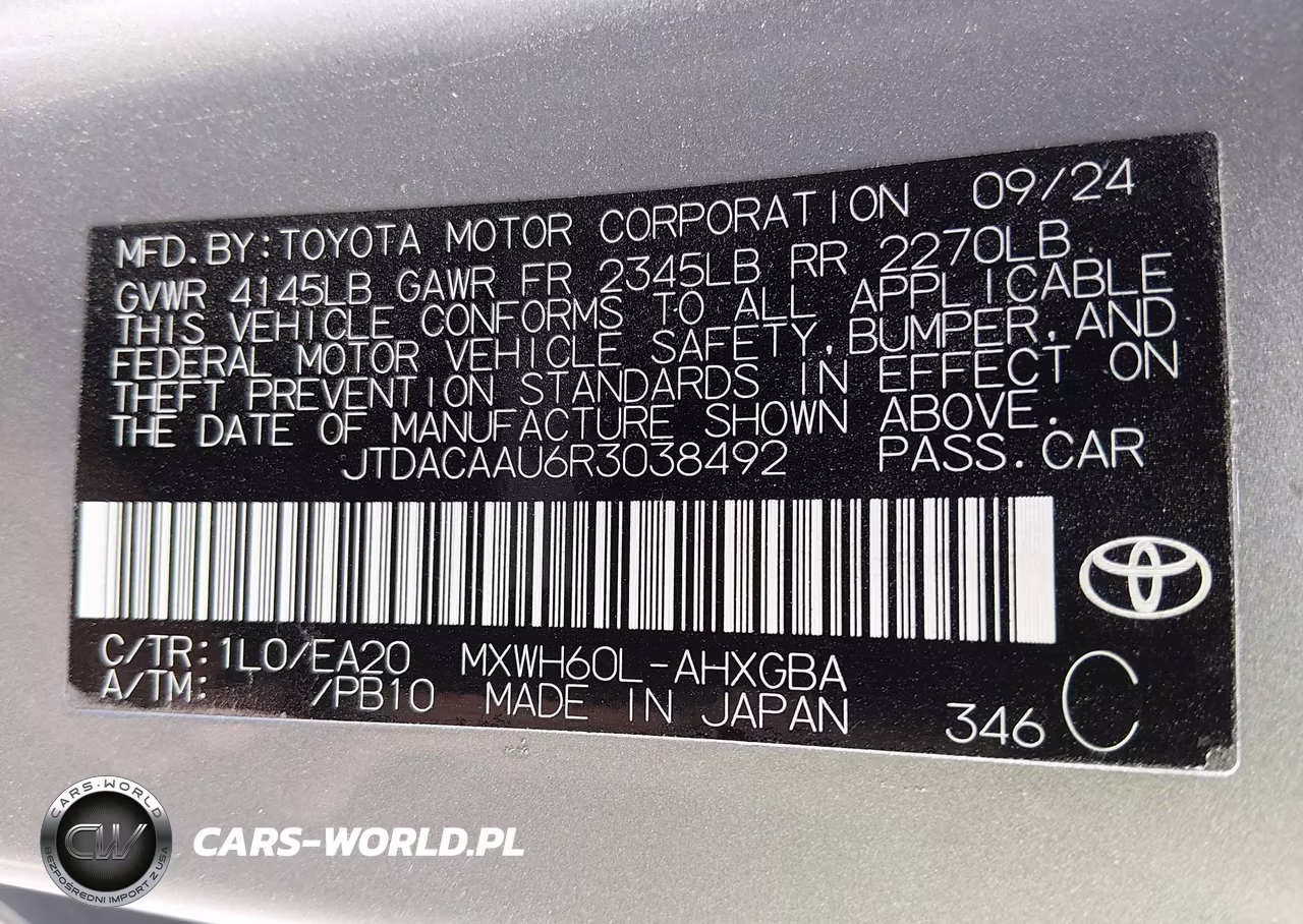 2024 TOYOTA PRIUS XLE VIN:JTDACAAU6R3038492 - 9