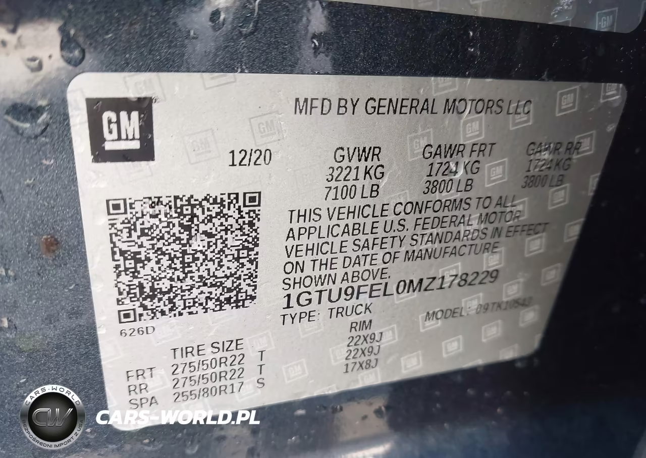 2021 GMC Sierra 1500 4Wd Short Box Denali VIN:1GTU9FEL0MZ178229 - 9